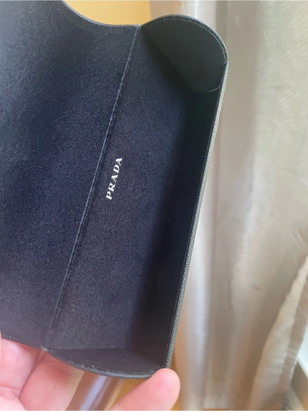 PRADA Black Saffiano Textured Leather Hard Sunglasses Glasses Case UNISEX ?